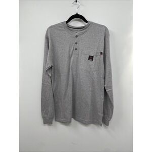 Forge FR T-Shirt Men S Gray 100% Cotton Flame-Resistant Henley Neck Workwear NWT